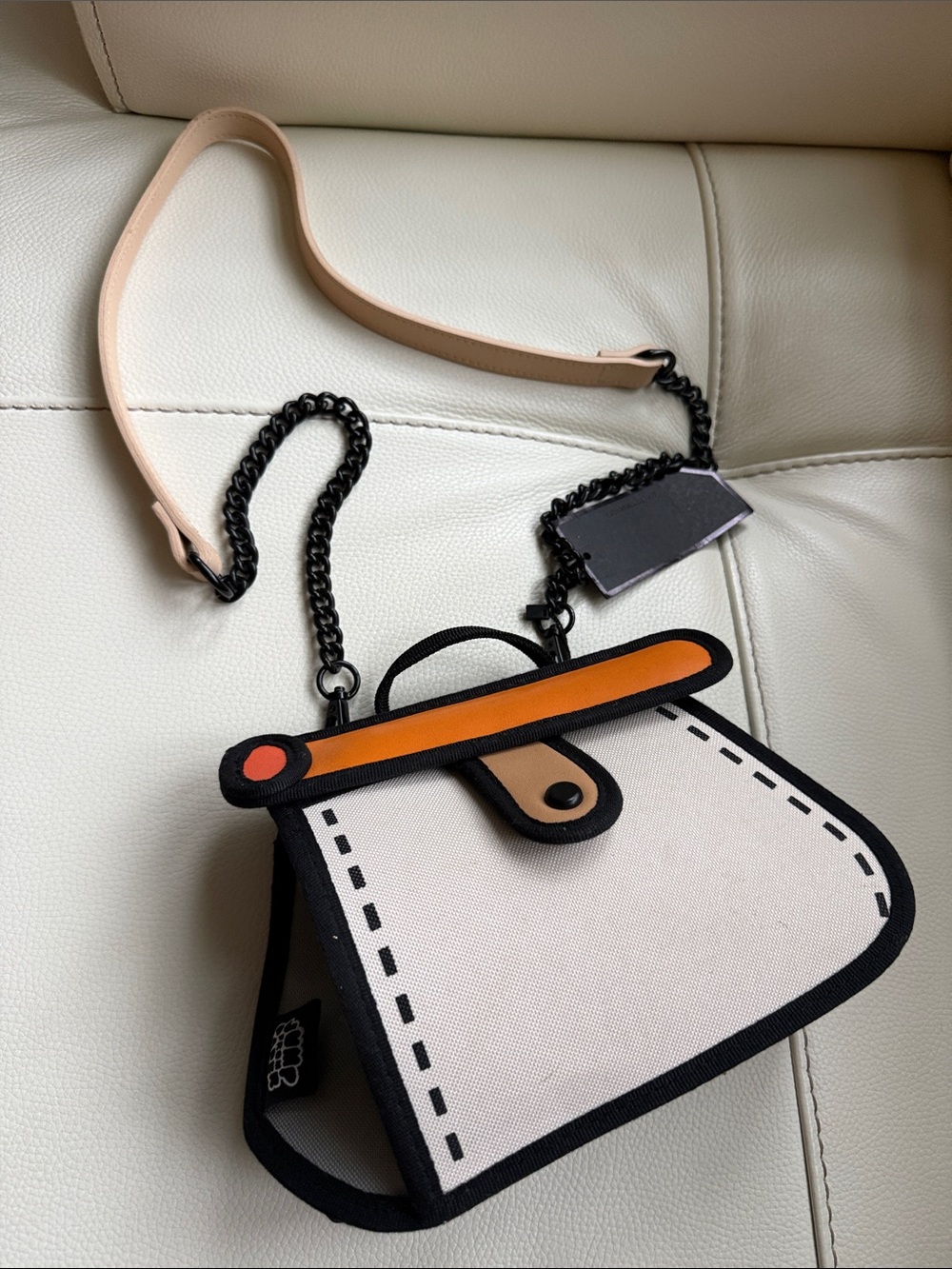 Jump From Paper Cake Metal Chain Bag-2D Cartoon Style-Orange